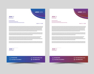 Modern Creative corporate business letterhead layout template design.