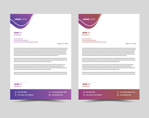 Modern Creative corporate business letterhead layout template design.
