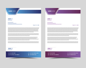 Modern Creative corporate business letterhead layout template design.