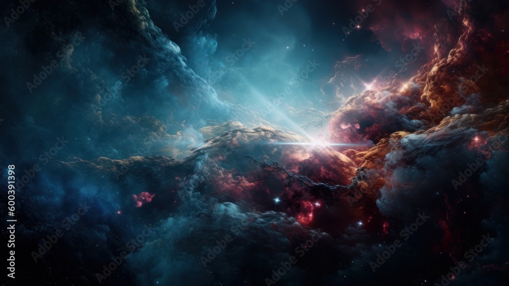 Wall mural deep space and nebula generative ai