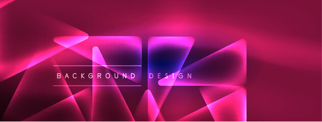 Neon lights hacking geometric background, virtual reality or artificial intelligence concept, cyberpunk geometric template for wallpaper, banner, presentation, background