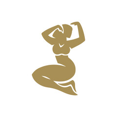 Abstract art of chubby female silhouette Matisse inspired contemporary style vector illustration