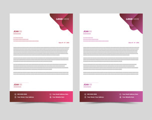 Modern Creative corporate business letterhead layout template design.