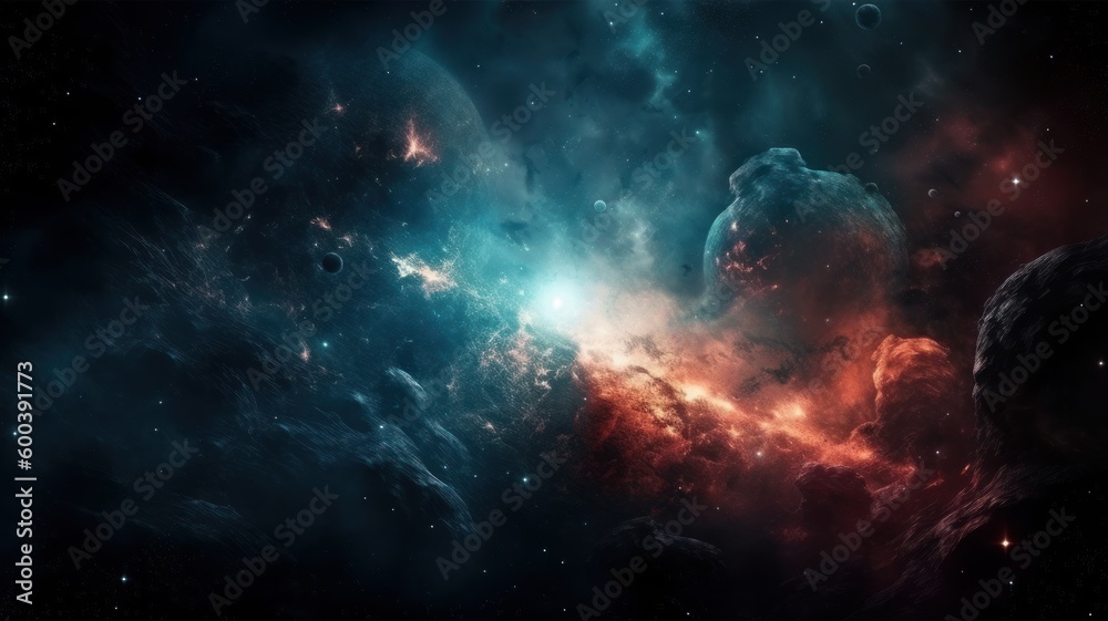 Wall mural deep space and nebula generative ai
