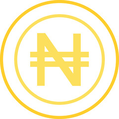 Naira Currency icon coin - For presentation, graphic design, mobile application, web design, infographics, UI. Editable Stroke. Vector illustration.