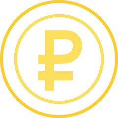 Obraz premium Ruble Currency icon coin - For presentation, graphic design, mobile application, web design, infographics, UI. Editable Stroke. Vector illustration.