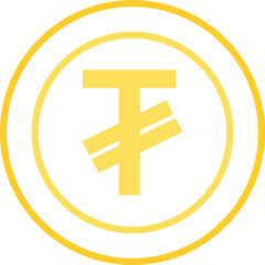 Tugrik Currency icon coin - For presentation, graphic design, mobile application, web design, infographics, UI. Editable Stroke. Vector illustration.