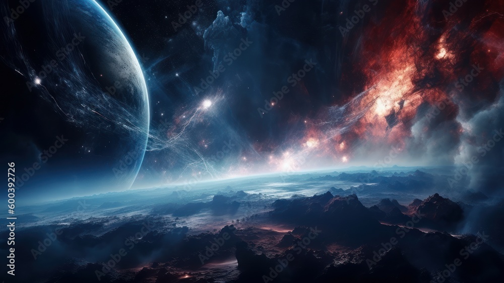 Canvas Prints deep space and nebula generative ai