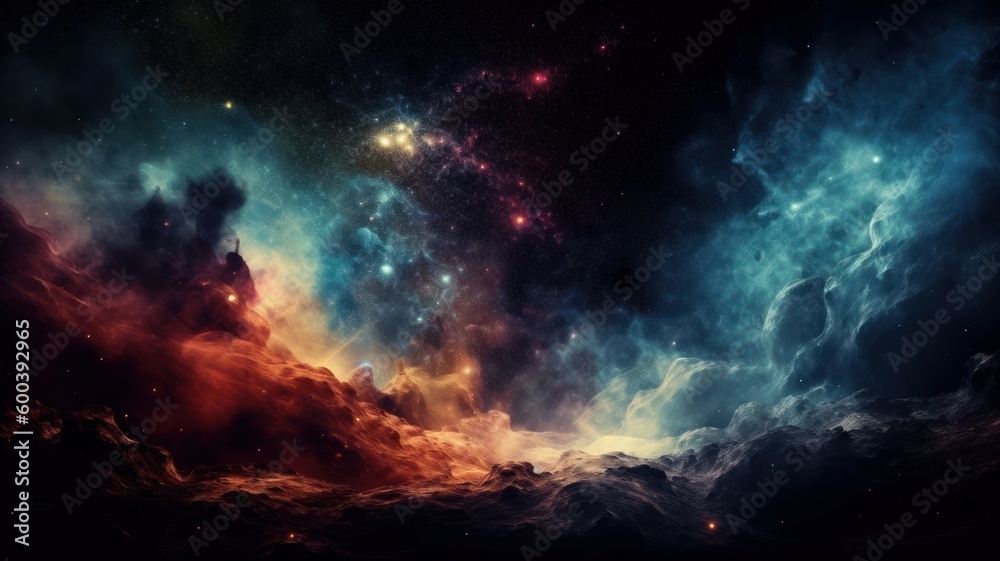 Wall mural deep space and nebula generative ai