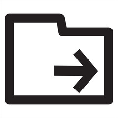 Vector, Image of Folder arrow Icon, Black and white color, with transparent background