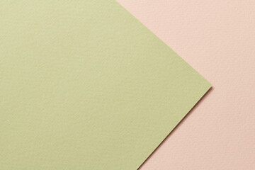 Rough kraft paper background, paper texture beige green colors. Mockup with copy space for text