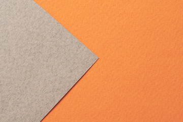 Rough kraft paper background, paper texture orange gray colors. Mockup with copy space for text