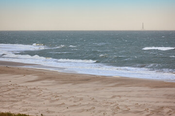 Fototapeta na wymiar Corduan lighthouse and atlantic ocean. Le verdon sur mer. France