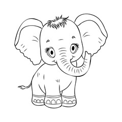 Vector illustration of a cute baby elephant