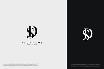 Initial Letter SD Logo monogram typography for business name. Vector logo inspiration