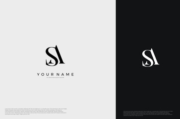 Initial Letter SA Logo monogram typography for business name. Vector logo inspiration