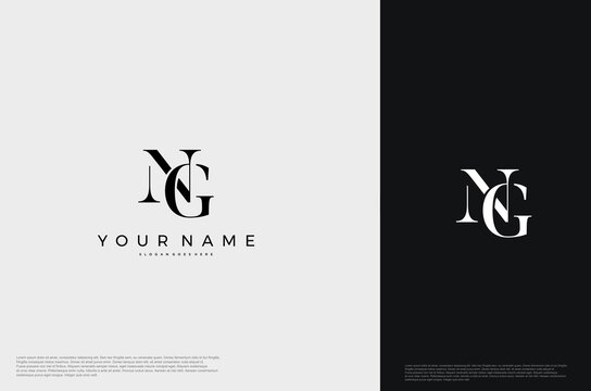 Initial Letter NG Logo monogram typography for business name. Vector logo inspiration
