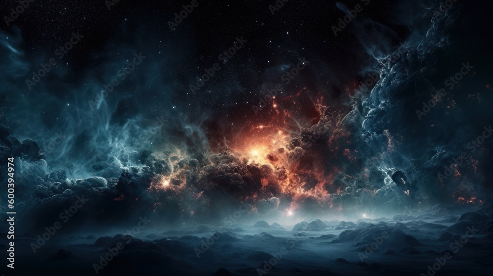 Wall mural deep space and nebula generative ai