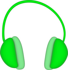3D green headphones