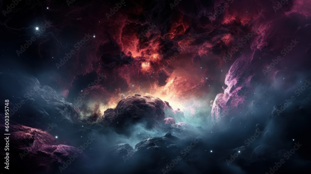 Wall mural deep space and nebula generative ai