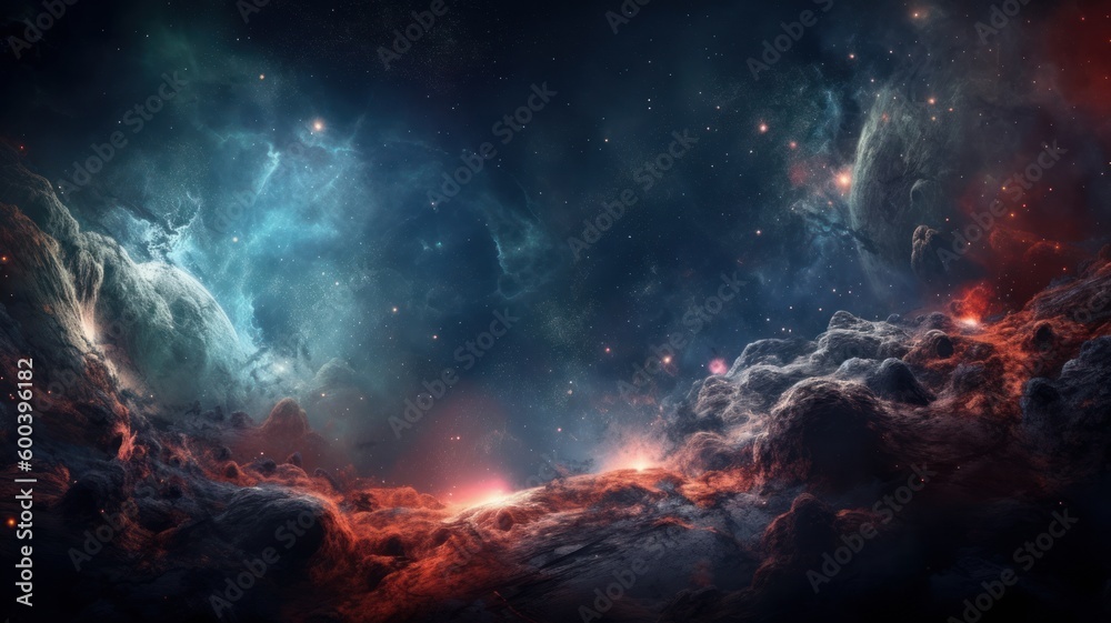 Wall mural deep space and nebula generative ai