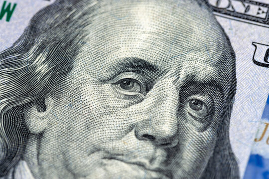 One hundred American dollars close up