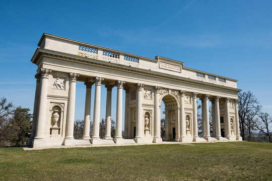 The colonnade on Rajstna is a romantic classicist gloriet near Valtice town, Czech Republic