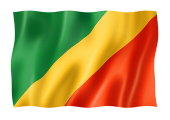 Congolese flag isolated on white