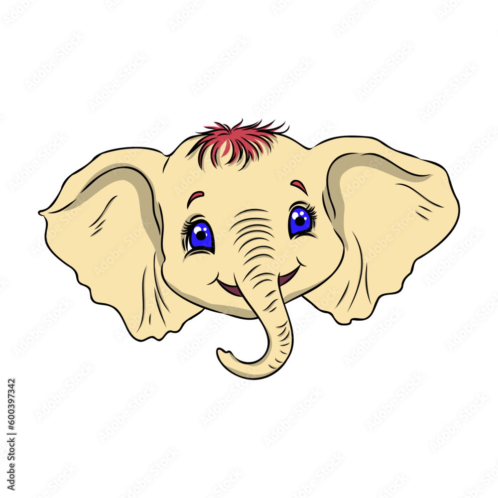 Wall mural Vector illustration of a cute baby elephant