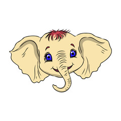 Vector illustration of a cute baby elephant