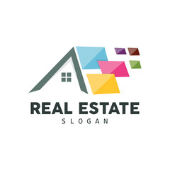 House Logo, Real Estate Logo Construction Building Vector, Minimalist Elegant Design, Icon Symbol Illustration
