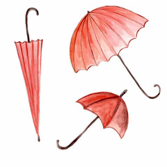red umbrella isolated