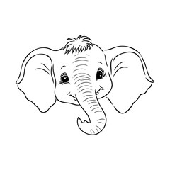 Vector illustration of a cute baby elephant