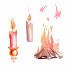 set of burning candles