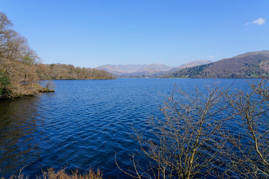 A bright spring morning on the shores of Lake Windermere.