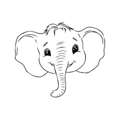 Vector illustration of a cute baby elephant