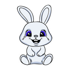 Fototapeta premium Hand drawn Cute Bunny vector illustration. print design rabbit, children print on t-shirt.