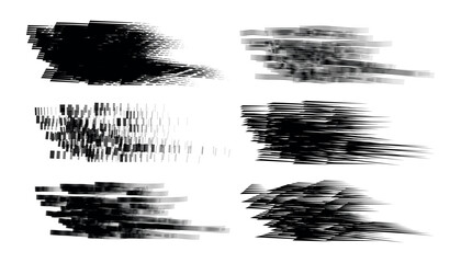 set of hand drawn ink pen scribbles