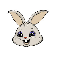 Hand drawn Cute Bunny vector illustration. print design rabbit, children print on t-shirt.