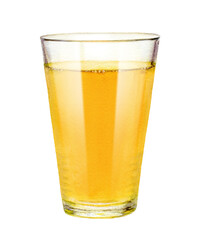 Watercolor citrus juice in a glass isolated on white background. Hand-drawn painting