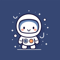 Cute spaceman astronaut mascot cartoon illustration