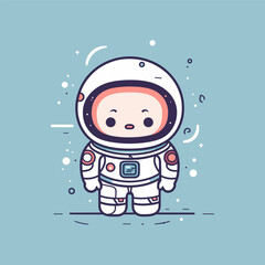 Cute cartoon astronaut mascot spaceman illustration