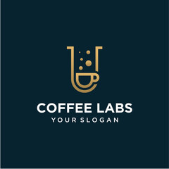 coffee logo design with  laboratory inspiration