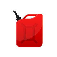 Gasoline canister isolated on white background. Gasoline canister with a drop fuel. Canister Package For Transportation Petroleum Product. Vector Illustration.