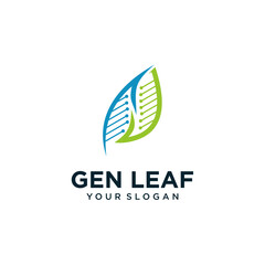 Genetic logo design with leaf inspiration 