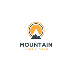 mountain logo design with sun inspiration