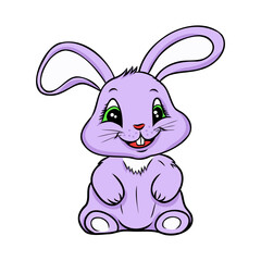 Hand drawn Cute Bunny vector illustration. print design rabbit, children print on t-shirt.