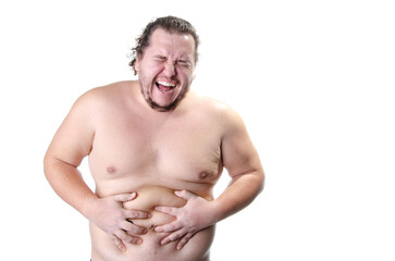 Naklejka premium Poisoning and diarrhea. Man and health problems.