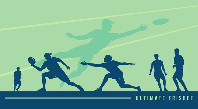 Premium Illustration of ultimate frisbee players playing together best for your digital graphic and print