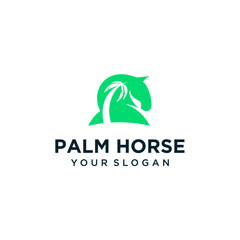 palm logo design with horse inspiration